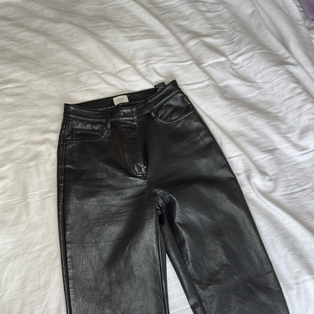 Aritzia Melina Black Leather Pants